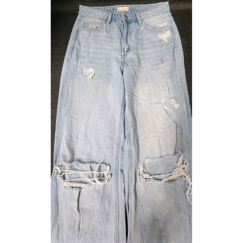 Altar'd State High Rise Kayla Straight Jeans Distressed Baggy Grunge 28 Women